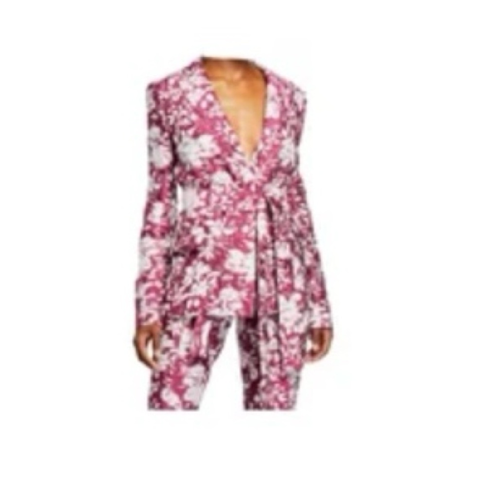 Floral Print Blazer and Pants Set
